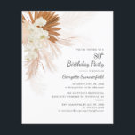 Begroting 80th Birthday Party Pampas Grass Invitat<br><div class="desc">Begroting 80th Birthday Party Pampas Grass Invitation met woestijnpalmen botanisch met moderne typografie en lay-out op witte achtergrond. U kunt deze kaart voor andere speciale gebeurtenissen volledig aanpassen door op de knop "Personaliseren" te klikken om het jaar,  de indeling,  de tekstkleur en nog veel meer te wijzigen.</div>