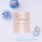 Begroting 80th Birthday Party - Roos Gold Invitati Flyer (Enkel)