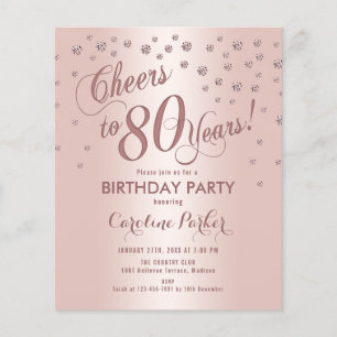 Begroting 80th Birthday Party - Roos Gold Invitati Flyer