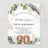 Begroting 90e verjaardag eucalyptus greenery glitt (Voorkant)