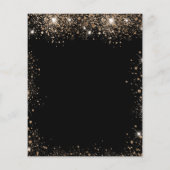 Begroting 90e verjaardag zwarte goudglitter-uitnod (Achterkant)