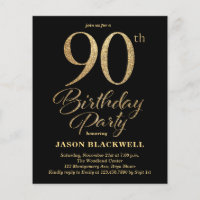 Begroting 90ste verjaardag Party uitnodiging