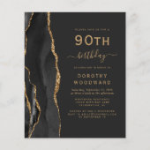 Begroting 90th Birthday Black Gold Agate Dark Invi (Voorkant)
