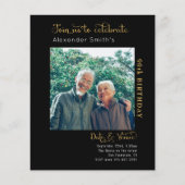 Begroting 90th Birthday Black Uitnodiging Flyer (Voorkant)