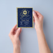 Begroting 90th Birthday - Navy Gold ELK JAAR uitge Flyer (Hand)