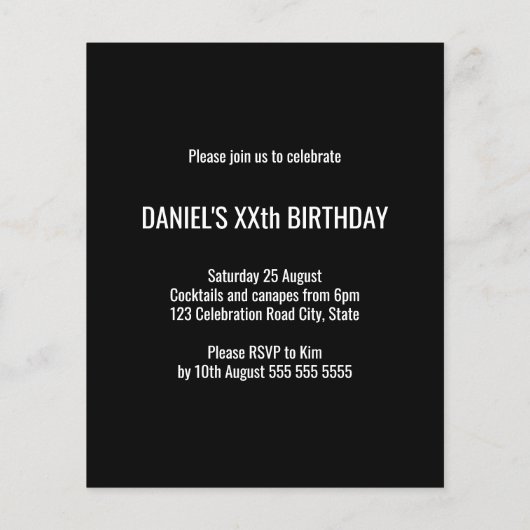 Begroting Aangepaste geboorte Jaar Zwarte Dag Uitn (Achterkant)