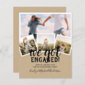 BEGROTING Aankondiging modern FOTO-VERLOVING (Voorkant / Achterkant)