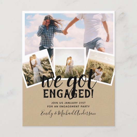 BEGROTING Aankondiging modern FOTO-VERLOVING (Voorkant)