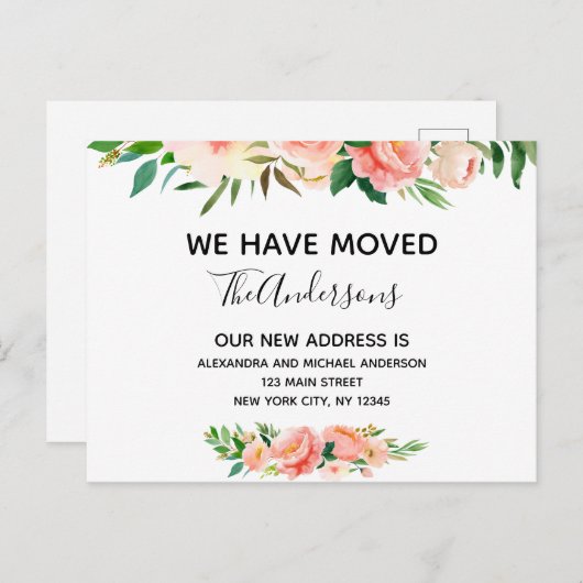 Begroting Aankondiging Perse Koraal Verplaatsing Briefkaart (Voorkant / Achterkant)