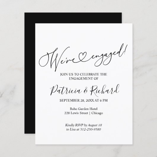 Begroting Aankondiging van de Engaged Engagement P (Voorkant / Achterkant)