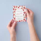 Begroting Aardbei 1e uitnodiging van de Birthday Flyer (Hand)