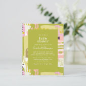 Begroting Abstract Art Lime Green Cute Baby shower (Staand voorkant)