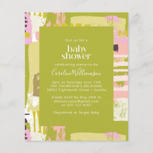 Begroting Abstract Art Lime Green Cute Baby shower