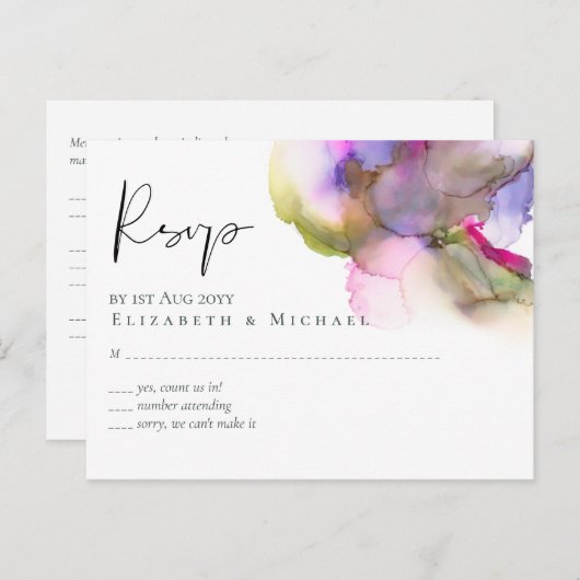 Begroting Abstracte Rainbow Paars Weddenschap Briefkaart (Voorkant / Achterkant)