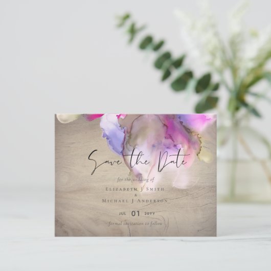 Begroting Abstracte Rainbow Paars Weddenschap Briefkaart (Staand voorkant)