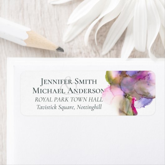 Begroting Abstracte Rainbow Paars Weddenschap Etiket (Insitu)