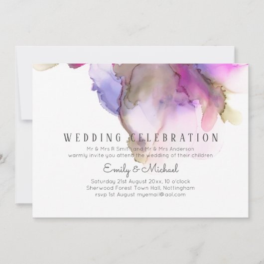 Begroting Abstracte Rainbow Paars Weddenschap Kaart (Voorkant)