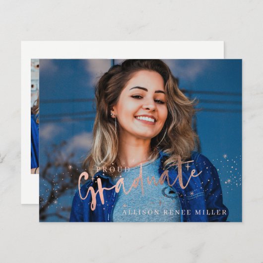 Begroting Afstuderen 2 foto's Uitnodiging Afstuder (Voorkant / Achterkant)