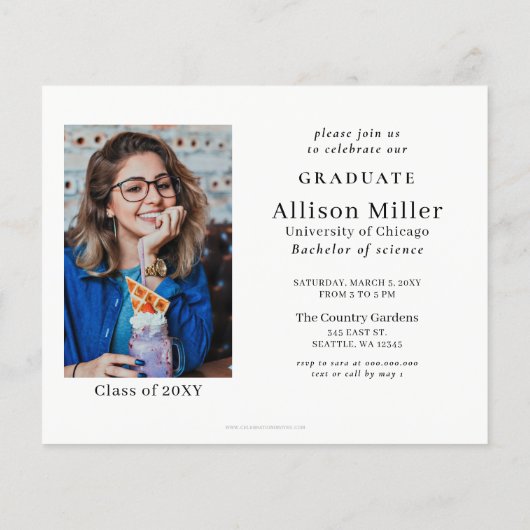 Begroting Afstuderen 2 foto's Uitnodiging Afstuder (Achterkant)