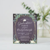 Begroting Afstuderen Paarse botanische uitnodiging (Staand voorkant)