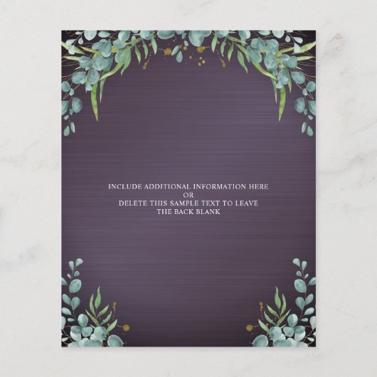 Begroting Afstuderen Paarse botanische uitnodiging (Achterkant)