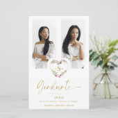 Begroting Afstuderen Romantic Floral Heart 2 Foto' (Staand voorkant)