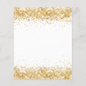 Begroting afstuderen witte goudglitter uitnodiging (Achterkant)