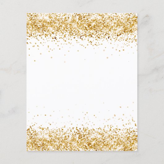 Begroting afstuderen witte goudglitter uitnodiging (Achterkant)