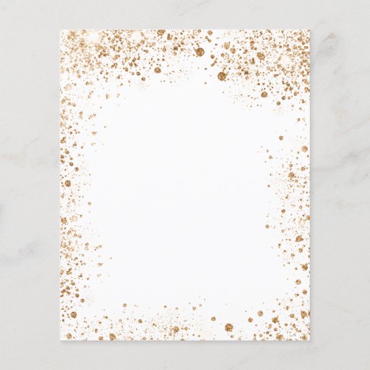 Begroting afstuderen witte goudglitter uitnodiging (Achterkant)