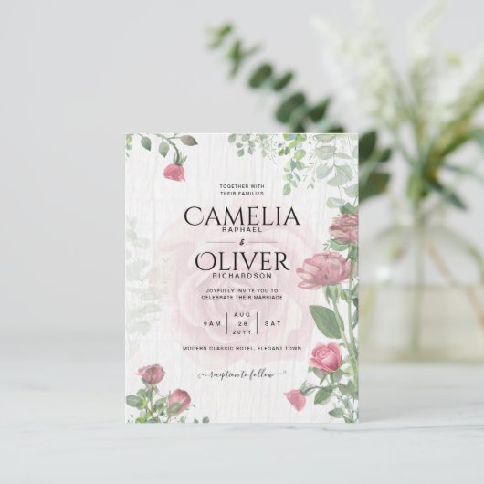 Begroting All-in-1 Dusty Pink Roses Floral Wedding (Staand voorkant)