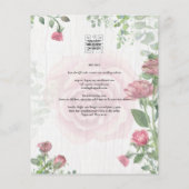 Begroting All-in-1 Dusty Pink Roses Floral Wedding Flyer (Achterkant)
