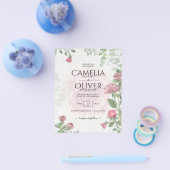 Begroting All-in-1 Dusty Pink Roses Floral Wedding Flyer (Enkel)