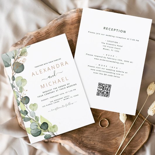 Begroting allemaal in één eucalyptus QR-code bruil