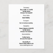 Begroting allemaal in één info rsvp en trouwuitnod flyer (Achterkant)