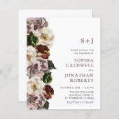 Begroting allemaal in één Moody Floral Wedding Inv (Voorkant / Achterkant)