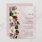 Begroting allemaal in één Moody Floral Wedding Inv (Voorkant / Achterkant)