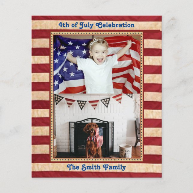 BEGROTING Amerikaanse vlag 4e van de uitnodiging v (Voorkant)