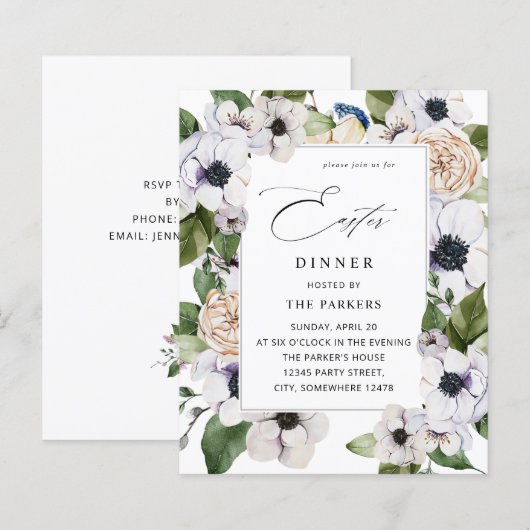 Begroting Anemone White Floral Easter Dinner (Voorkant / Achterkant)