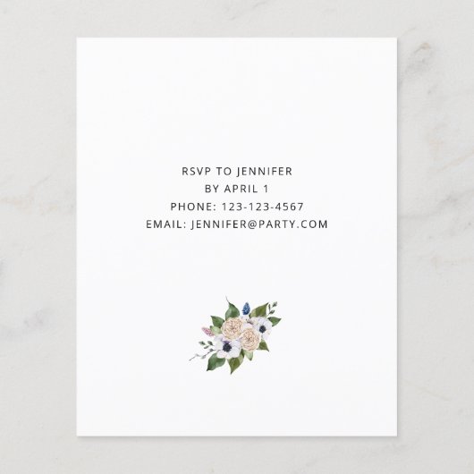 Begroting Anemone White Floral Easter Dinner Flyer (Achterkant)