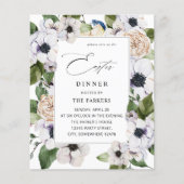 Begroting Anemone White Floral Easter Dinner Flyer (Voorkant)