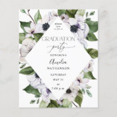 Begroting Anemone White Floral Gradual Party Flyer (Voorkant)