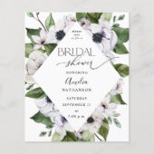 Begroting Anemone White Floral Vrijgezellenfeest Flyer (Voorkant)