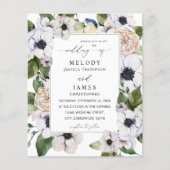 Begroting Anemone White Floral Wedding Flyer (Voorkant)