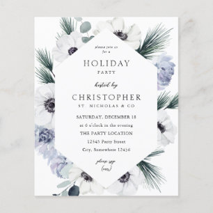 Begroting Anemone Winter White Floral Holiday Flyer