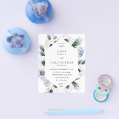 Begroting Anemone Winter White Floral Wedding Flyer (Enkel)