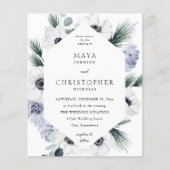 Begroting Anemone Winter White Floral Wedding Flyer (Voorkant)