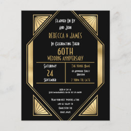 Begroting Art Deco 60th Wedding Jubileum Uitnodige