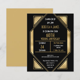 Begroting Art Deco 60th Wedding Jubileum Uitnodige