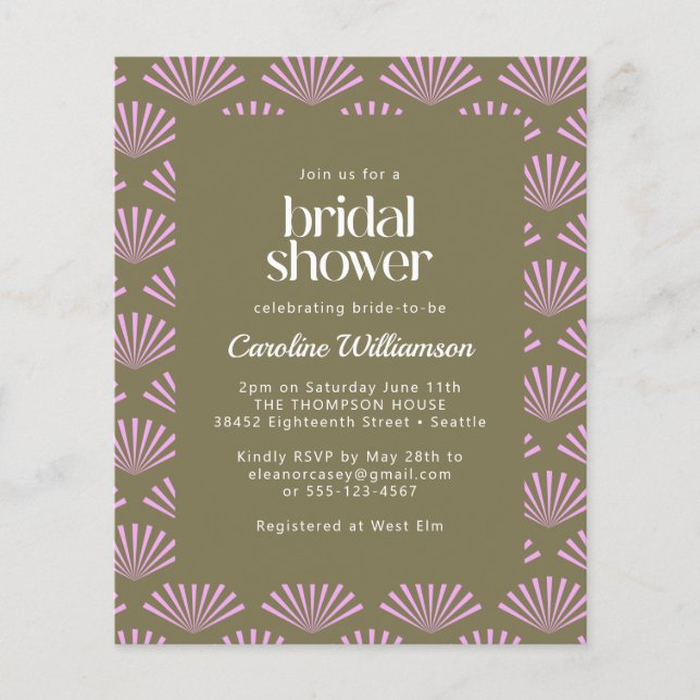 Begroting art. deco voor olijfolie en Lila Vrijgez (Voorkant)