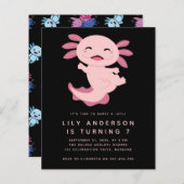 Begroting Axolotl Kind Birthday Party Invitation (Voorkant / Achterkant)